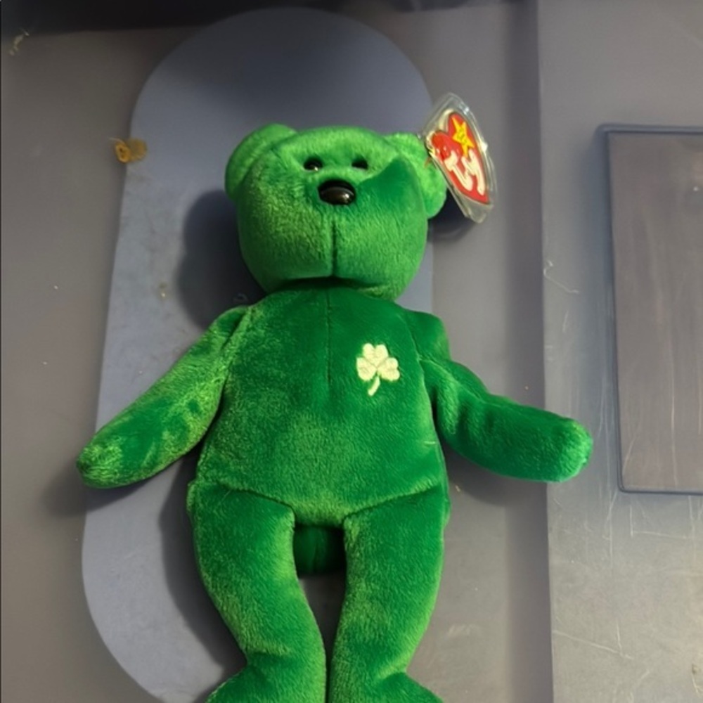 Vintage 1990’s Green Shamrock Teddy Bear by Ty